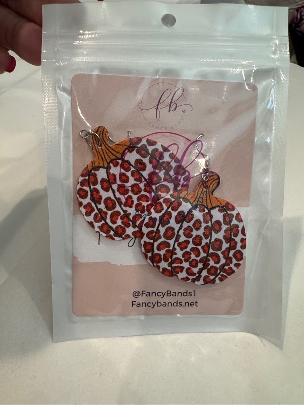 Fancy Bands Leopard Pumpkin Drop Earrings - Orange and Brown